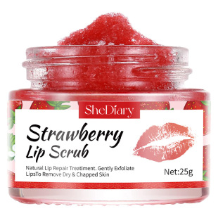 Shediary Free Shipping Cross-Border Lip Scrub Gently Moisturizes and Fades Lip Lines and Nourishes Strawberry Lip Scrub