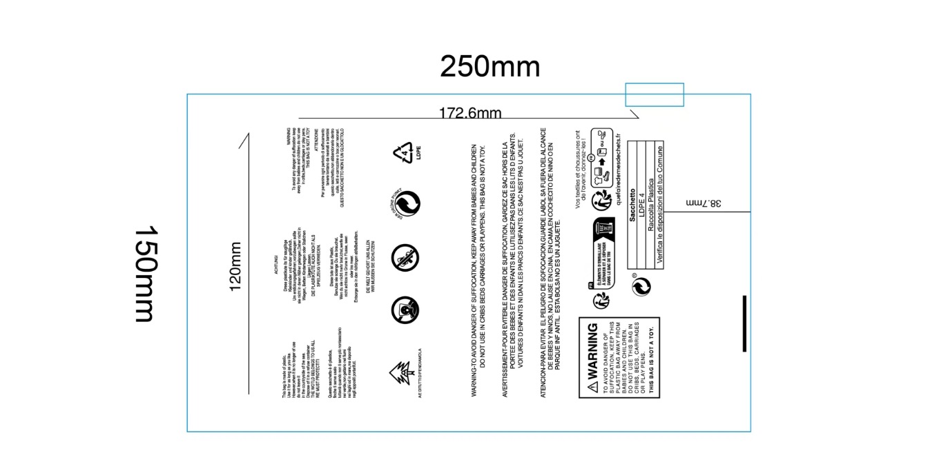 25*15cm(100/가방); 새로운 경고 지퍼 가방 투명; PE 새로운 소재