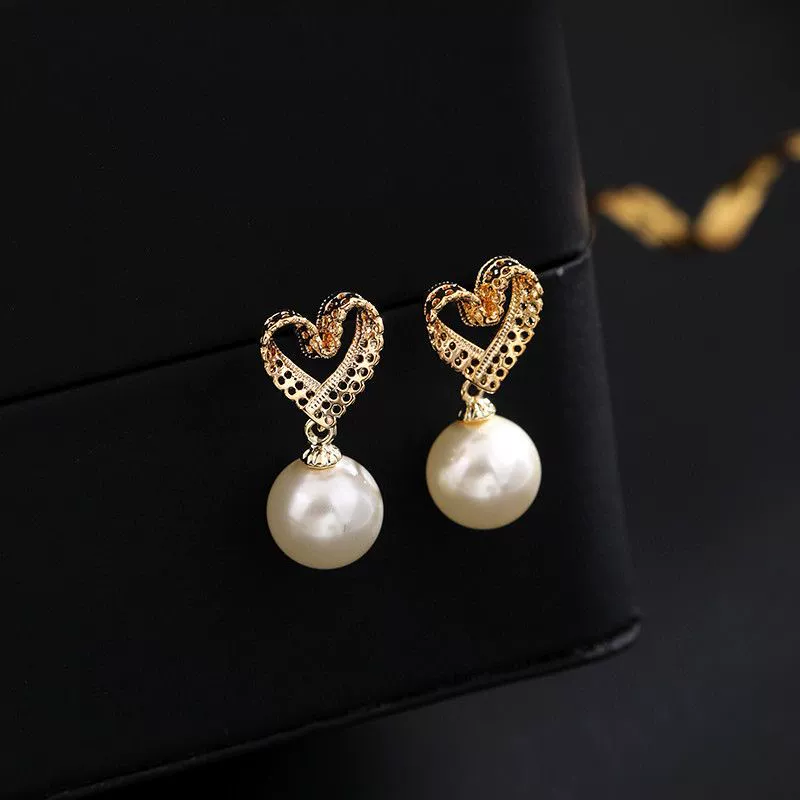 Серебряные серьги с жемчужиной, игла из серебра 925 пробы, французский стиль