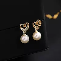 Серебряные серьги с жемчужиной, игла из серебра 925 пробы, французский стиль