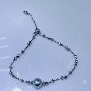 8-9mm Sea Water Really Many Hemp Sterling Silver Fairy Chain Summer Women's Bracelet High Luxury Pearl Bracelet Internet Celebrity Same Style