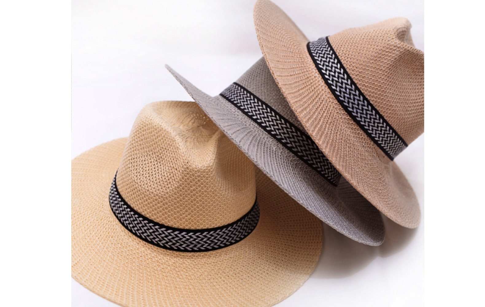 Unisex Simple Style Stripe Wide Eaves Sun Hat display picture 3