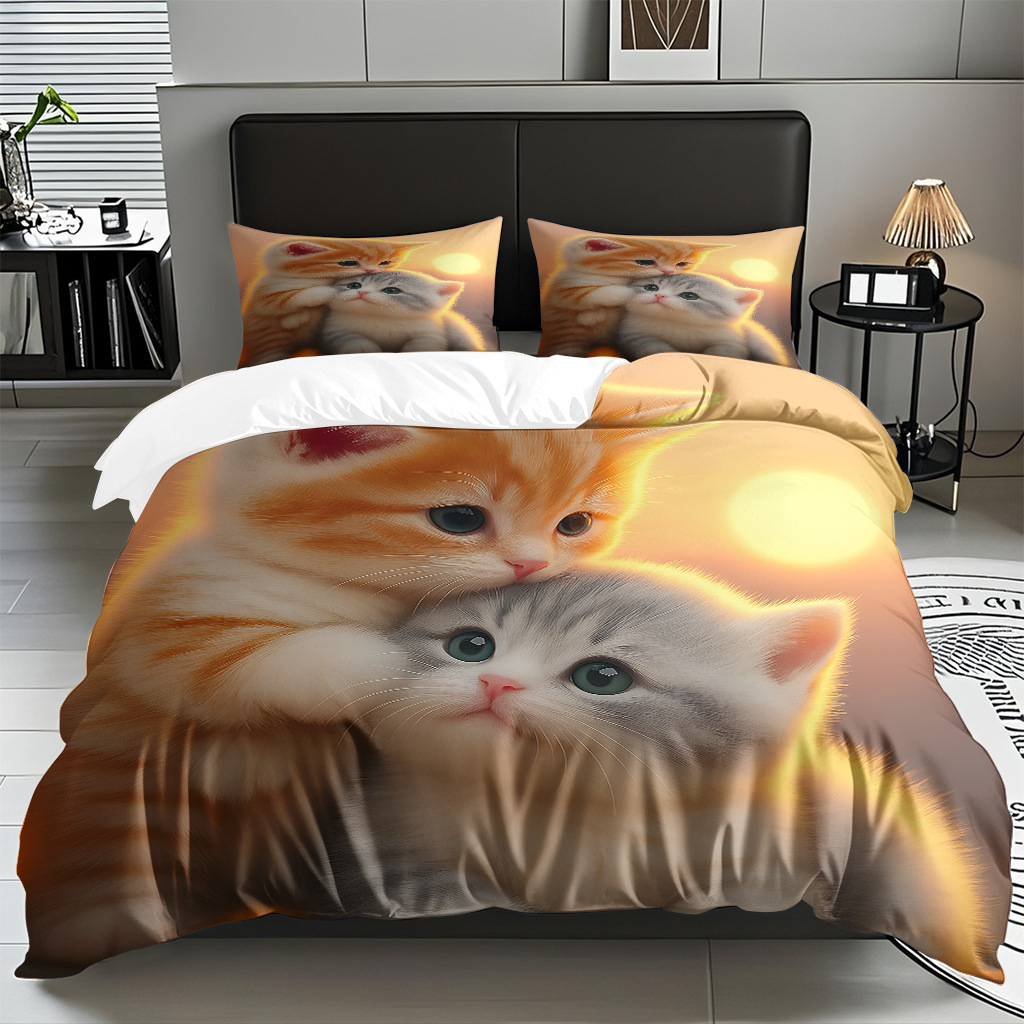 Kit de edredón de impresión digital para gatitos de piel directa a la fábrica puede llevar TEMU / JIT