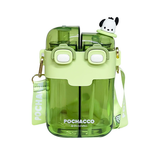 Sanrio children's water cup for school special large-capacity student straw double drinking cup summer kindergarten kettle