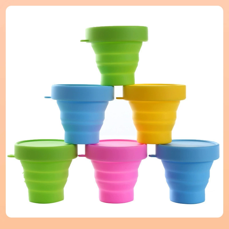 ◍Outdoor travel folding water cup silicone mouthwash cup retractable travel mini water cup portable compression folding