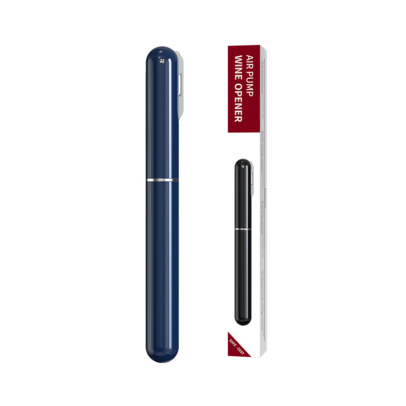 New capped pen type air pressure bottle opener blue