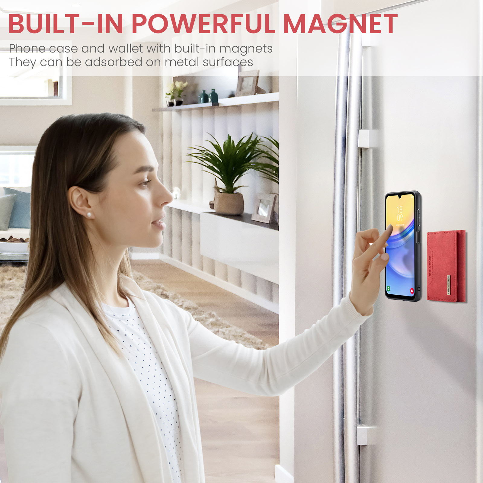 M2 Samsung A15 háromrészes mágneses kártyatartóhoz A15 4G védőtok A15 5G 2 az 1-ben osztott telefontok_voghion.com