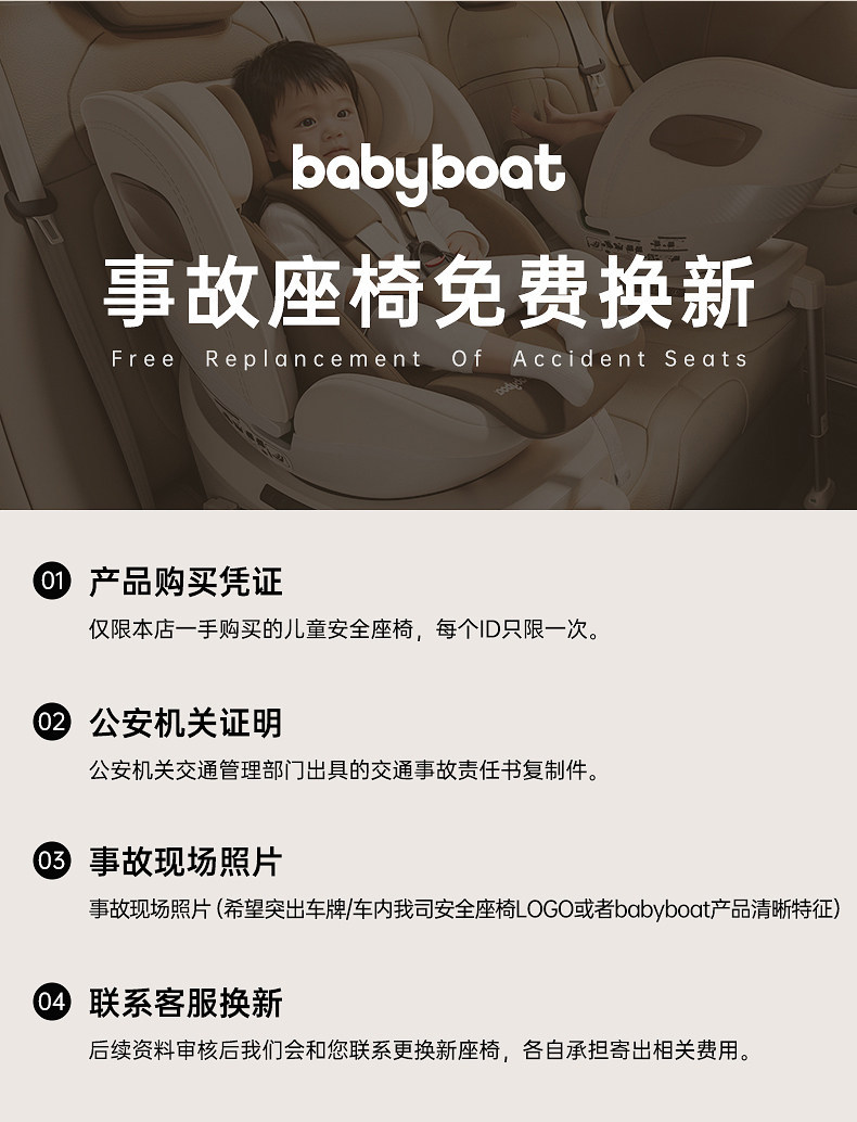 Babyboat New National Standard Kids Safety Seat for Babies Aged 0-12 Years Old, Suitable for Car Use, Can Sit and Recline
