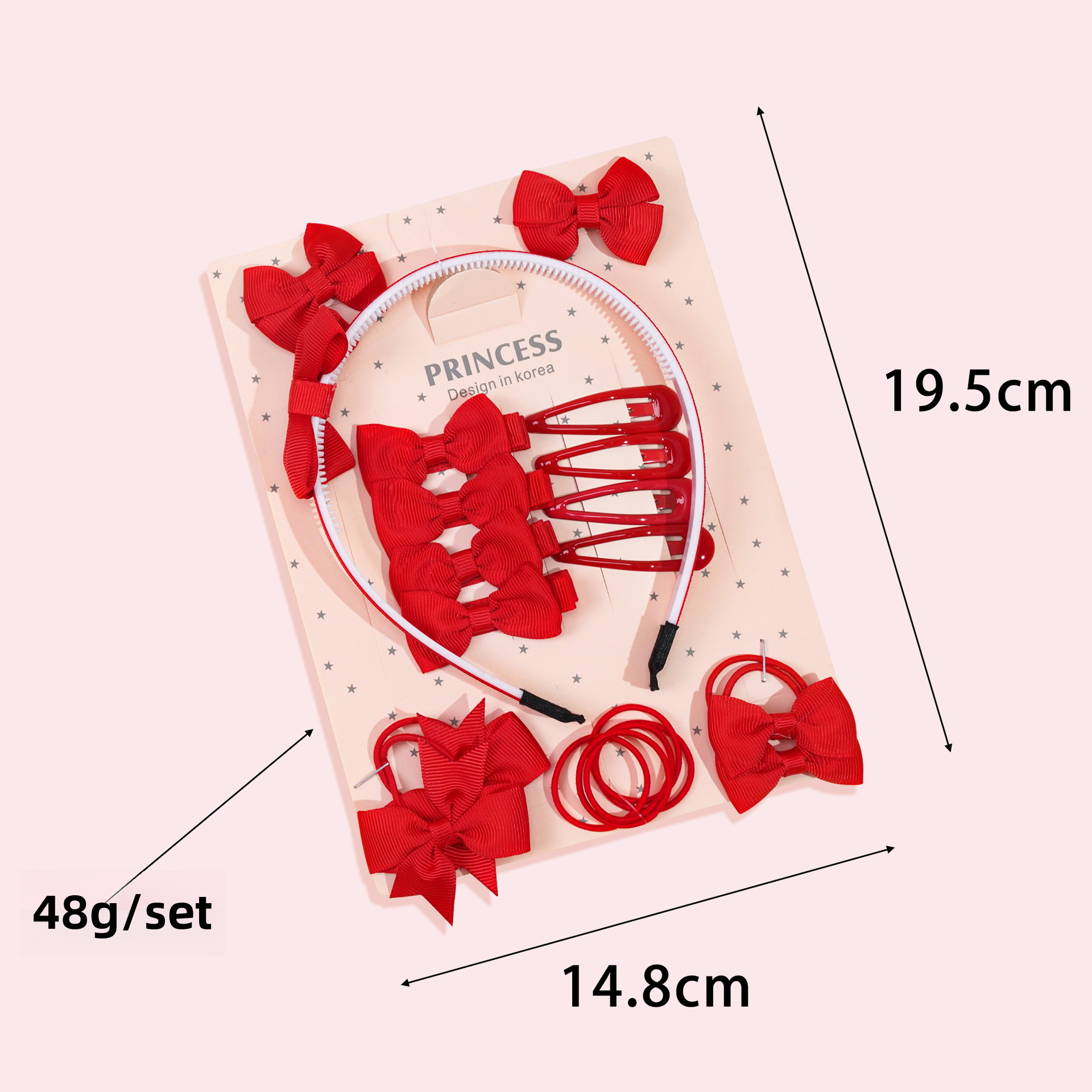 Cross-border Hot Selling Princess Hair Accessories Children Bow Hairpin Rubber Band Girls' Hairband Combination suit Birthday Gift_voghion.com