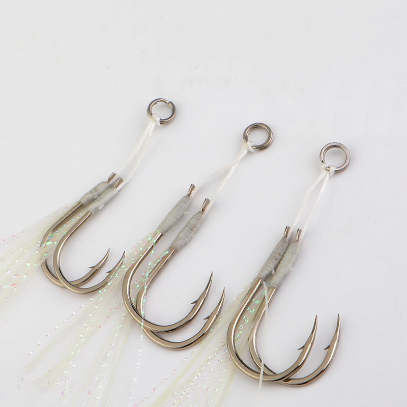 Luminous Triangle Teeth Iron Plate Single Hook TWM Iron Plate Luya Bait Hook Wool Iron Plate Hook Barbed Lead Fish Hook