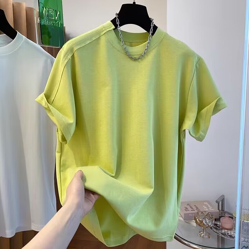2024 New Style Good-looking All-match Loose Purple T-shirt Men's Short-sleeved Inner Board Base Shirt Top for Summer 2024 New Style Good-looking All-match Loose Purple T-shirt Men's Short-sleeved Inner Board Base Shirt Top for Summer