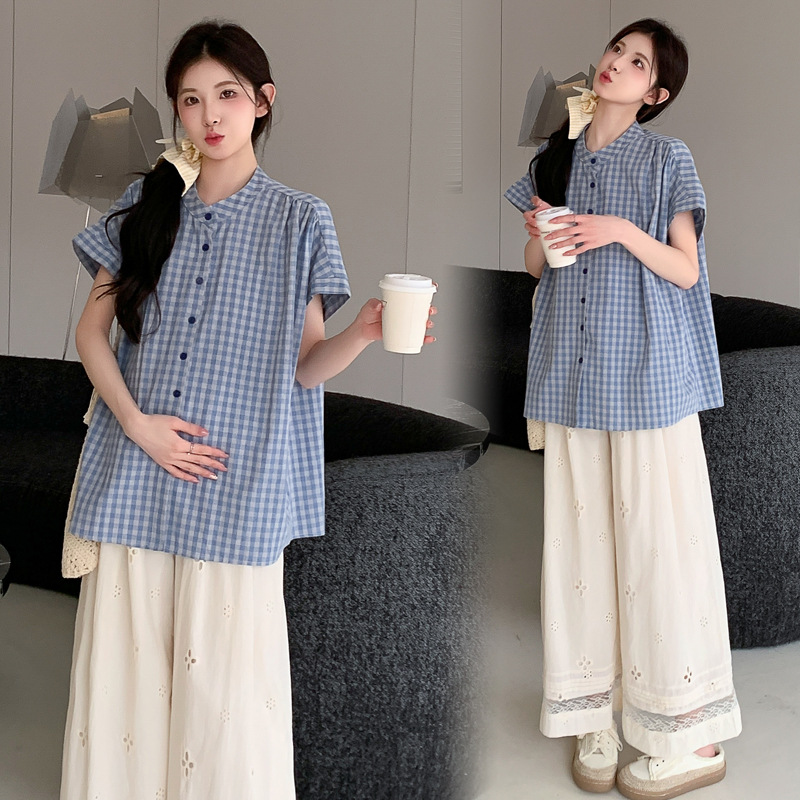 Summer cotton retro lace trousers for pregnant