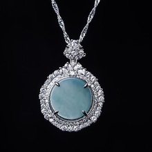 天然A货绿翡翠无事牌吊坠冰糯种玉石挂件女款项链时尚