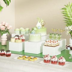 スポット 6 ピース アクリル ライザー テーブル ネスト中空ベース ウェディング ケーキ ビュッフェ ディスプレイ スタンド
