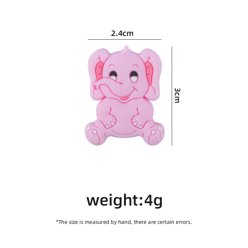 Creativo DIY bebé suministros de dibujos animados animal elefante juguetes de silicona bebé molar chupete cadena pulsera pequeños accesorios