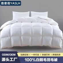 厂家直销100%白鹅毛被子羽绒羽毛被芯白鹅绒丝被芯春秋被加厚冬被