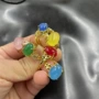 镶嵌可伸缩蓝色粉色戒指