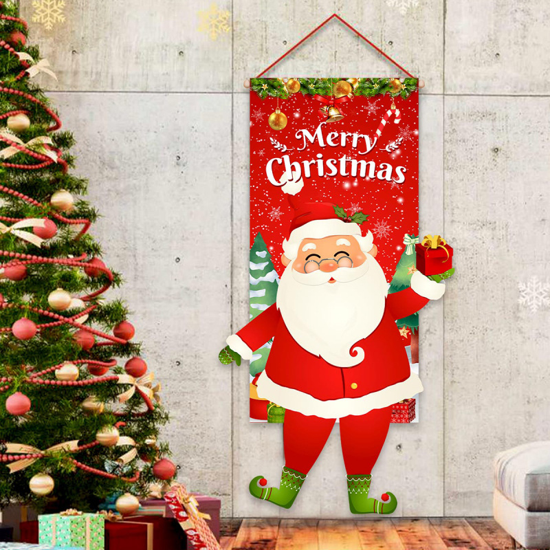 漫画シリーズクロスボーダー 2025 クリスマスドアフラグ屋外写真サンタクロース背景装飾お祝い吊り旗|undefined