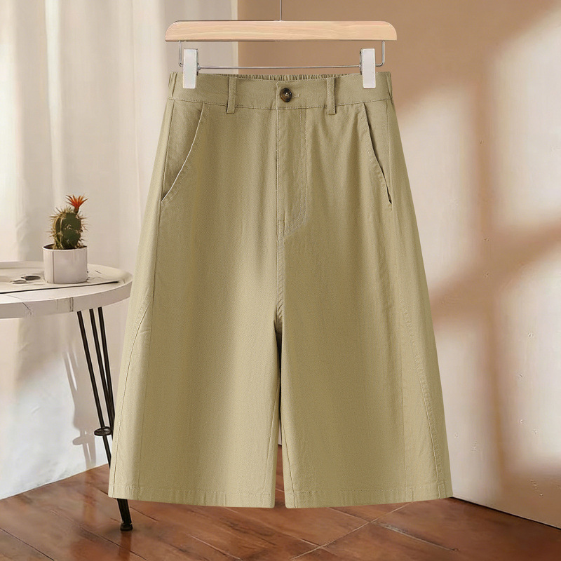 Women's New Summer Thin High-Waisted A-Line Slimming Casual Wide-Leg Shorts Women's New Summer Thin High-Waisted A-Line Slimming Casual Wide-Leg Shorts