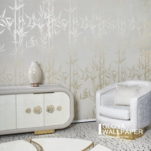 Belgium ARTE style wallpaper new Chinese style gold foil wallpaper metal bamboo background wall mural European style non-woven fabric