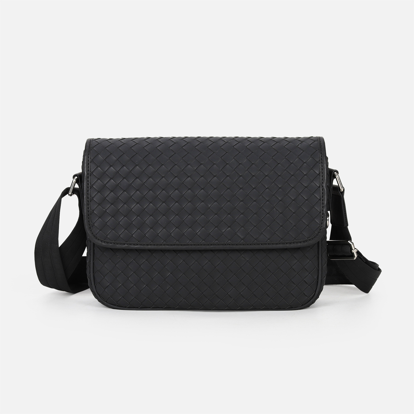 New Genuine Leather Crossbody Bag, First-Layer Waxed Large-Capacity Men's Bag, Fully Hand-Woven Classic Fashion Shoulder Bag Cross-Border