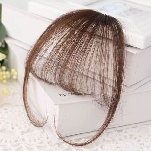 Real hair air bangs wig female internet celebrity cartoon fake bangs natural forehead invisible full bangs wig piece