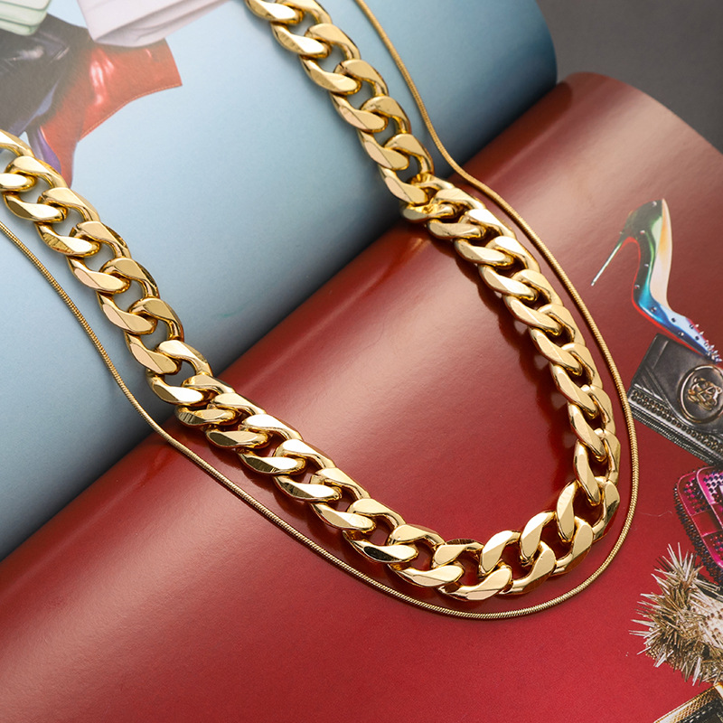Creative Bar Cuban Big Gold Chain Hip Hop Men's Necklace_voghion.com