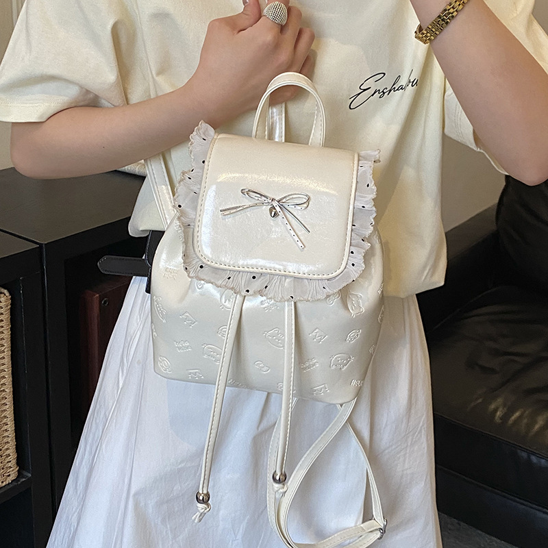 Mochila de encaje extranjero niñas lindas bolsas de arco bebés nuevas mochilas escolares de estilo universitario para niños