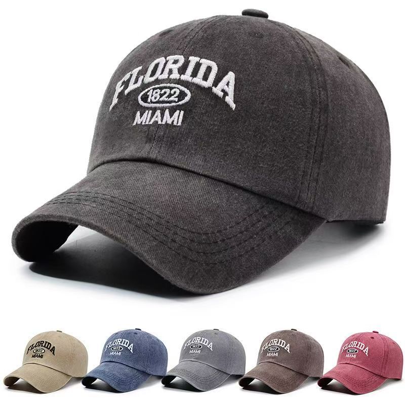 Cross-Border Cotton Washed Distressed Letter Embroidered Baseball Cap for Men and Women Outdoor Fashion Personalized Peaked Cap Trendy Denim Hat Cross-Border Cotton Washed Distressed Letter Embroidered Baseball Cap for Men and Women Outdoor Fashion Personalized Peaked Cap Trendy Denim Hat