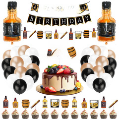 Amazon Whiskey Birthday Theme Party Kit Beer Festival Banner Pull Flag Balloon Cake Topper Decor