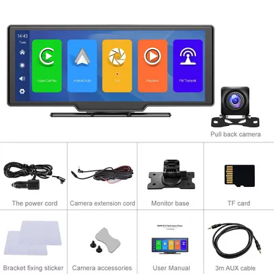 high-definition reversing image smart – Car display - 1026inch-carplay-front-and-rear-dual-cameras-plus-64g