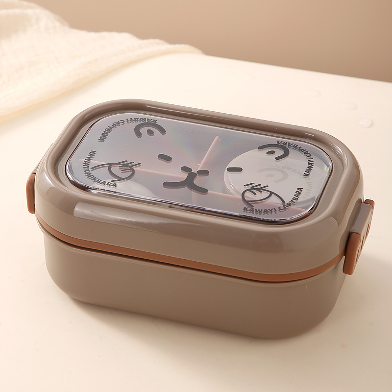 Juego de loncheras portátiles para estudiantes de paja de trigo de estilo japonés