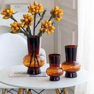 現代輕奢高檔水培插花玻璃花瓶擺件家居台面軟裝裝飾擺件