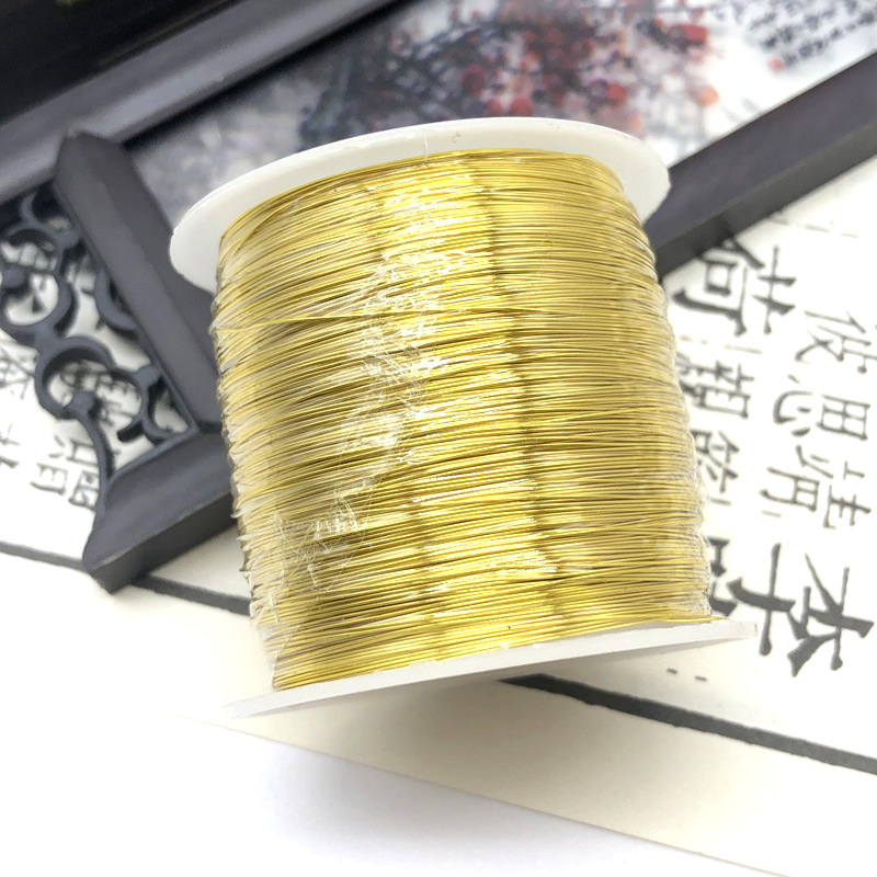 保色铜丝线100米 手工造型线饰品珍珠手链 耳环绕线DIY铜丝半硬线