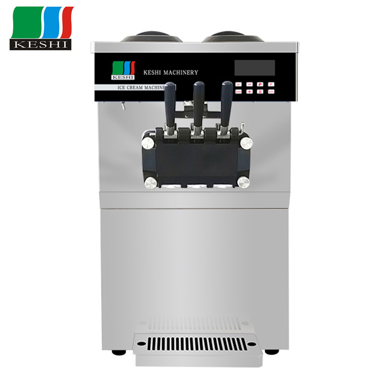 Commercial Three-Head Ice Cream Machine Desktop Ice Cream Maker Sundae Cone Soft Ice Cream Machine 5236t Cross-Border Export