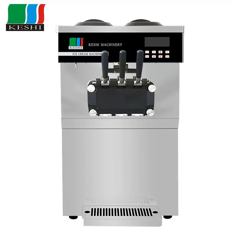 商用三头型冰激凌机台式雪糕机圣代甜筒软冰淇淋机5236T跨境出口