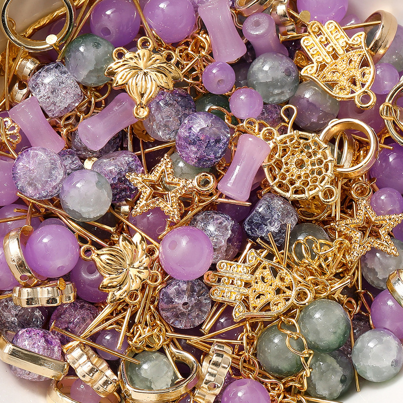 Cross-border New Bursting Beads Crystal Glass Beads Metal Mixed Size Same Color suit DIY Beaded Matching Cross-border New Bursting Beads Crystal Glass Beads Metal Mixed Size Same Color suit DIY Beaded Matching