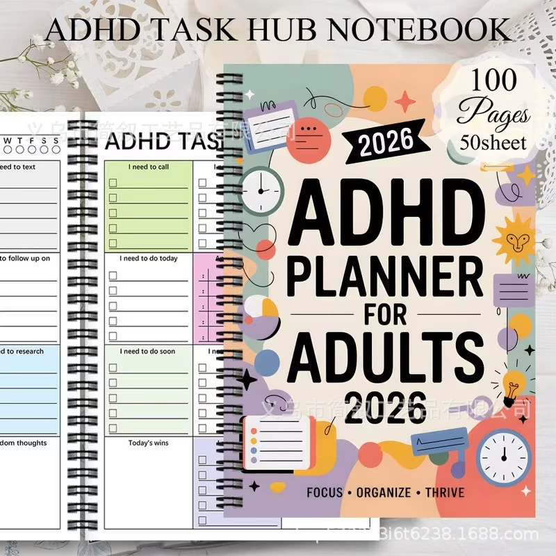 Cross-border Amazon TEMU ADHD concentration tracking sheet, daily planner, label delivery