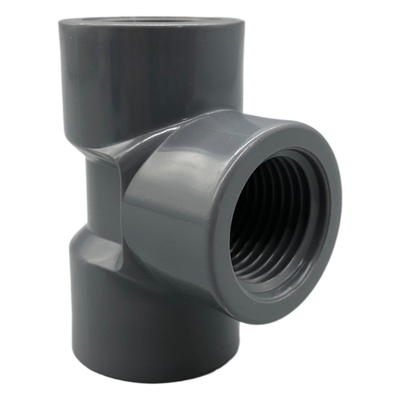 PVC hilo completo tee hilo interno completo tee Junta 4 puntos 6 puntos igual diámetro hilo interno engrosado tee Accesorios Al Por Mayor