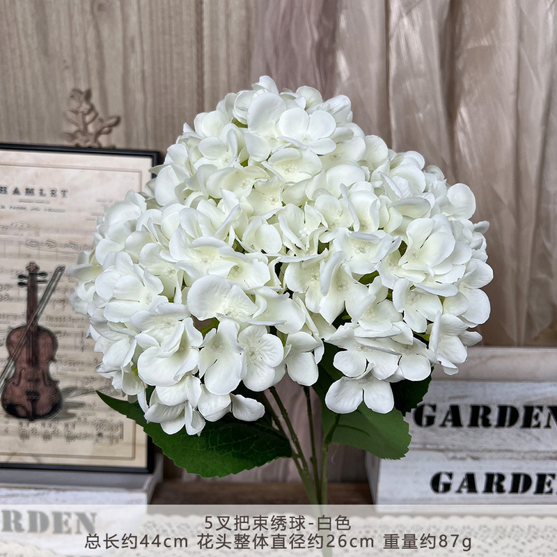 5頭の紫陽花、結婚式用造花、モール生地の紫陽花、結婚式場のフラワーアレンジメント、装飾フラワーアレンジメント、シルクフラワー卸売|undefined