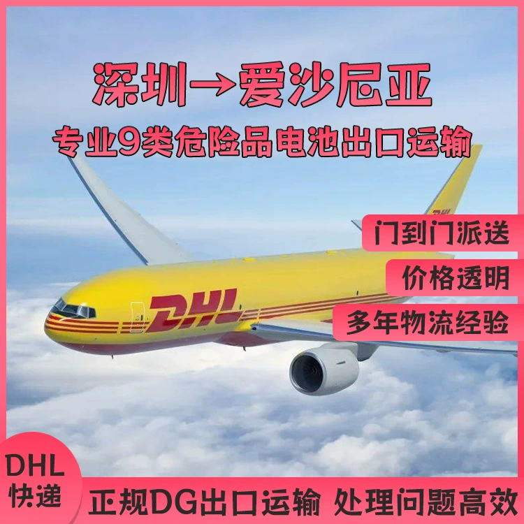 Литиевая батарея из Гуанчжоу в Эстонию: экспресс-доставка DHL, авиадоставка, морские перевозки, полный контейнер, LCL, двойное оформление, доставка от двери до двери, DDP/DDU.