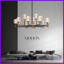 全铜轻奢客厅吊灯后现代简约大气高档灯具2025年新款餐厅卧室灯具