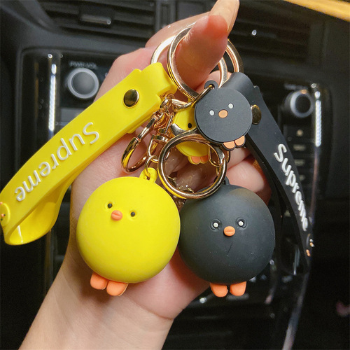 Cute Little Chicken Keychain Creative Bag Hook Car Keychain Cartoon Figure Student Small Gift Wholesale