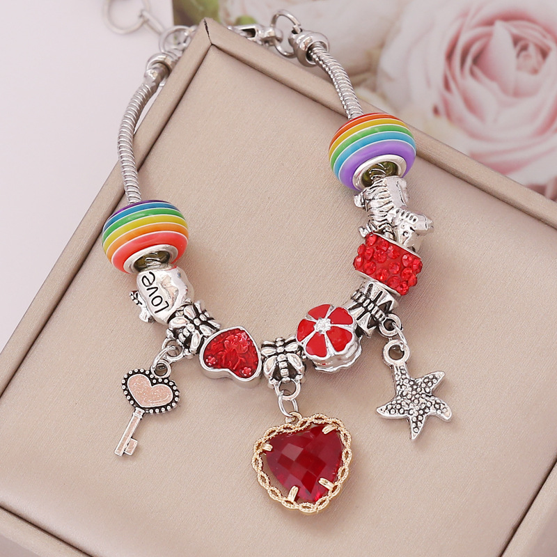 Wholesale Jewelry Fashion Heart-shaped Crystal Pendant Bracelet Nihaojewelry display picture 3