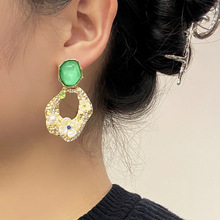 珍珠花朵港風誇張大耳釘中古耳環小眾設計感高級復古夏季耳飾女