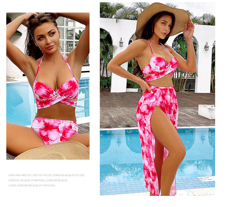 Dreiteiliges Bikini Set Mit Tüllrock Für Damen Bademode_voghion.com