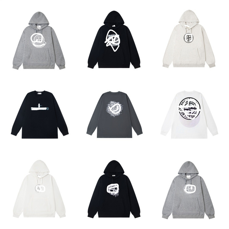 Cross-Border Export Stone Stone Classic Cardigan Couple Trendy Brand Sweatshirt Hoodie Long-Sleeved Zipper Jacket for Men Cross-Border Export Stone Stone Classic Cardigan Couple Trendy Brand Sweatshirt Hoodie Long-Sleeved Zipper Jacket for Men