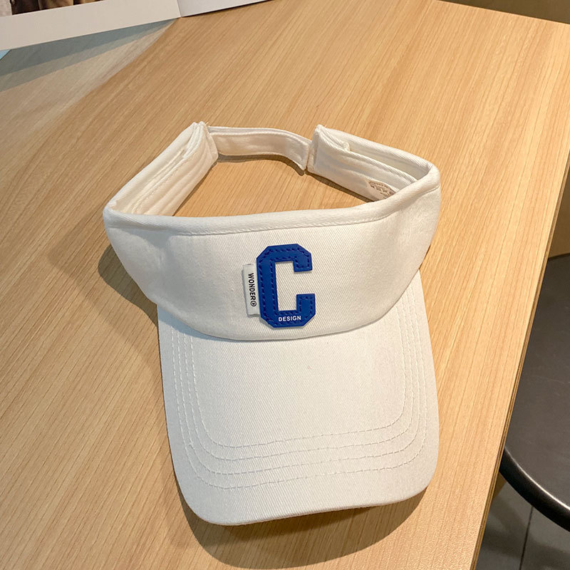 Koreanischer Sommer-Sonnenhut für Damen, offene Baseballkappe, Sportkappe mit Buchstaben-C-Design_voghion.com