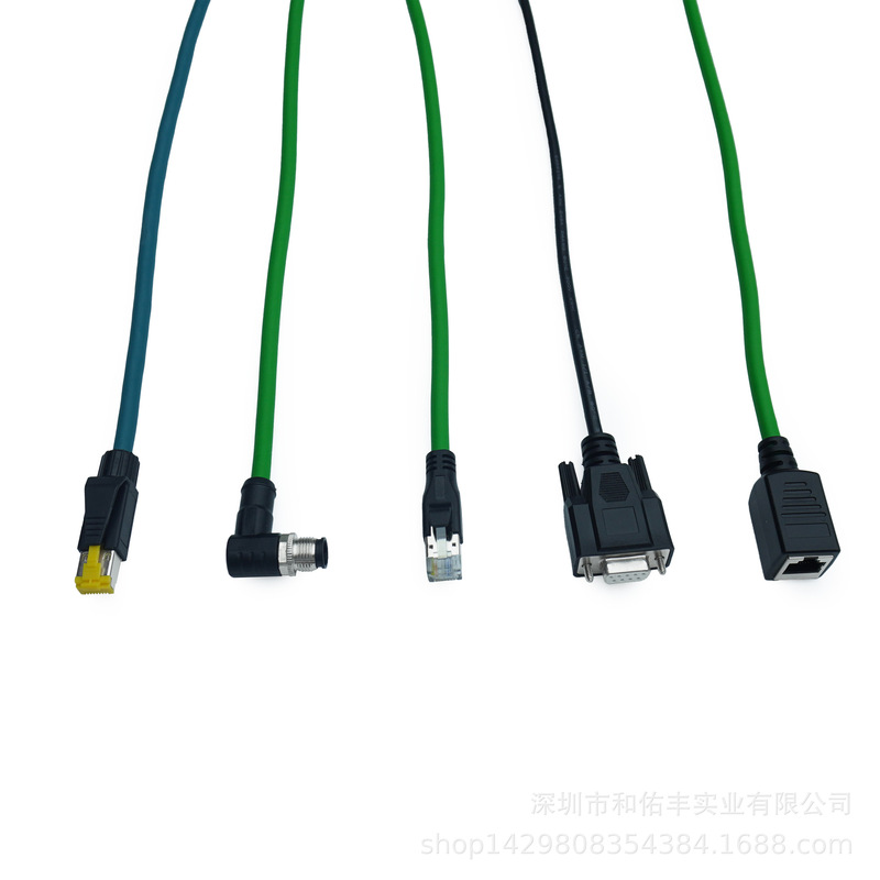 M12 Straight and Elbow Connectors to Rj45 Ethernet Industrial Network Cable for Industrial Cameras, 4-Core and 8-Core Adx Type High-Flexibility Drag Cable