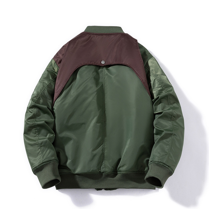 Men's Clothing men's jacket casual loose thickened baseball jacket men's trendy brand cotton coat_voghion.com